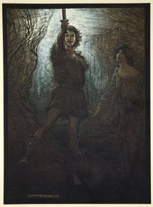 „Siegmund Walsung, ty vidíš! Jako dárek pro nevěstu ti přináší svůj meč, 1910. od Arthur Rackham