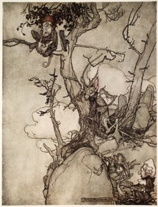 Pohoří Kaatsberg nebo Catskill bylo vždy krajem plným bajek., od Rip Van Winkle od Washingtona Irvinga, hospoda. 1910 od Arthur Rackham