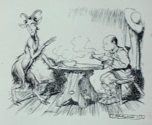 Muž a koza, ilustrace z 