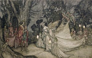 Setkání Oberona a Titanie od Arthur Rackham