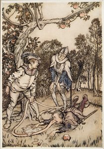 The Nose Tree, od Bratříčka a sestřičky a jiné příběhy bratří Grimmů, pub. 1917 od Arthur Rackham