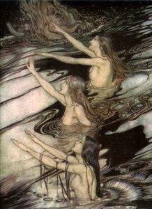 Rýnské panny ze Siegfrieda a Soumraku bohů od Richarda Wagnera, 1911. od Arthur Rackham
