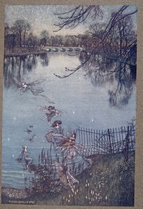 Serpentine je krásné jezero a na jeho dně je utopený les. Když se podíváte přes okraj, uvidíte, že všechny stromy rostou vzhůru nohama a říkají, že v noci jsou tam také dr. od Arthur Rackham