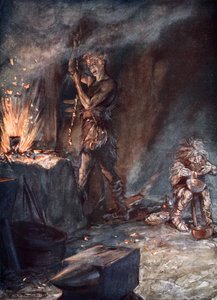 "Kování Nothung", 1924. od Arthur Rackham