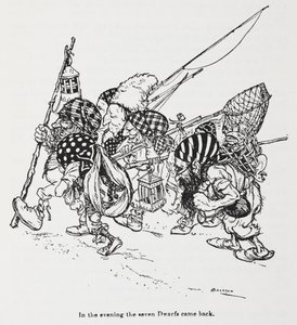 Sedm trpaslíků ze Snowdrop (Sněhurka) od Arthur Rackham