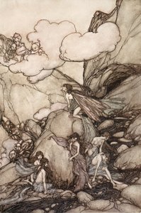 Tyto pohádkové hory, z hospody Rip Van Winkle od Washingtona Irvinga. 1910 od Arthur Rackham