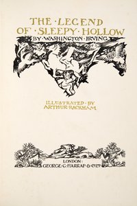 Titulní strana, z The Legend of Sleepy Hollow od Washingtona Irvinga (1783 - 1859), pub. 1928 od Arthur Rackham