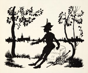 Obraťte se znovu Whittington, třikrát primátor Londýna, z The Arthur Rackham Fairy Book, hospoda. 1933 od Arthur Rackham