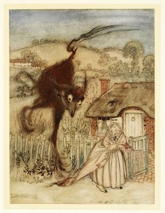 Studna! zasmála se, mám štěstí!, z anglických pohádek, hospoda. 1922 od Arthur Rackham