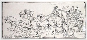 „Proč je dnes trenér tak těžký?“, ilustrace z „The Ingoldsby Legends, or Mirth and Marvels“ od Thomase Ingoldsbyho, vydané v roce 1898 (pero a inkoust na papíře) od Arthur Rackham