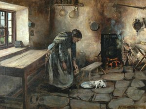 Interiér farmy (olej na plátně) od Arthur Rigg