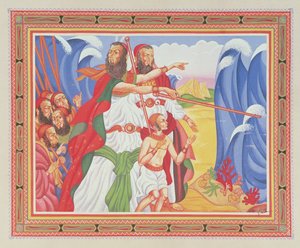 Rozdělení Rudého moře od Arthur Szyk