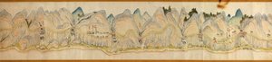 16 000. dodávané. Orientováno na sever vpravo. Reliéf zobrazený obrázkově. Pohled z ptačí perspektivy. Pokrývá řeku Wei v Baoji Xian, Shanxi Sheng až Shu Dao na hranici Shanxi-Sichuan. Zobrazuje osady, odpočívadla, nádraží, hostince, chrámy, horské průsmyk