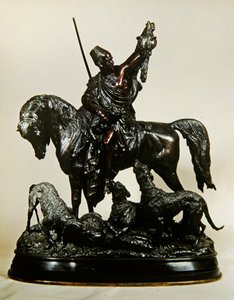 Kabyle se vrací z lovu, cca 1870 (bronz) (viz 474330 pro obrácení) od Arthur Waagen
