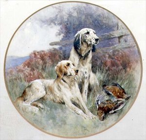Pár setrů střežících tetřeva od Arthur Wardle