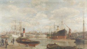 Letmý pohled v roce 1920 z Royal Edward Dock, Avonmouth od Arthur Wilde Parsons