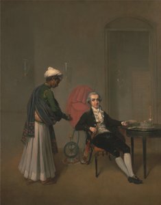 Portrét gentlemana, pravděpodobně Williama Hickeyho, a indiánského sluhy od Arthur William Devis