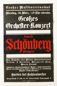 Plakát oznamující koncert Schoenbergových děl (plakát) od Artist Unknown