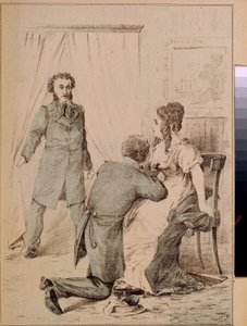 Alexandr Puškin (1799-1837) (litografie) od Artist Unknown