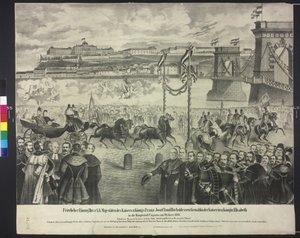 Příjezd císařského páru do dvorního skladiště v Budapešti 29. května. ledna 1866 od Artist Unknown