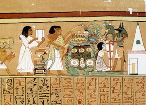 Umění Egypta: Mumii zesnulého je věnována poslední péče.