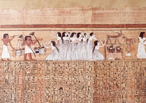 Umění Egypta: pláč. Kolegium je podobné papyru z Ani, z Théb. od Artist Unknown