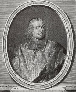 BOSSUET, Jacques-Benigne (1627-1704). Anglický teolog a biskup. Portrétní kopie z originálu Hyacinta Rigauda. Rytina od Artist Unknown