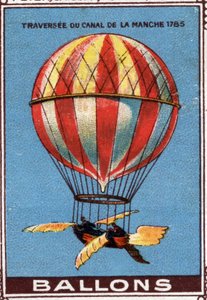 Balon při přejezdu kanálu La Manche od Artist Unknown