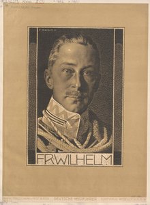 Korunní princ Německého císařství a Pruska Wilhelm (tisk) od Artist Unknown