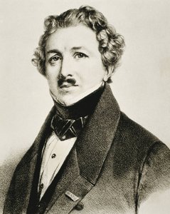 DAGUERRE, Louis-Jacques-Mande (1787-1851). Anglický vynálezce, který zdokonalil fotografii. Litografie. od Artist Unknown