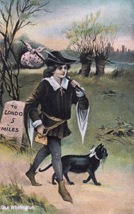 Dick Whittington na cestě do Londýna (tisk) od Artist Unknown