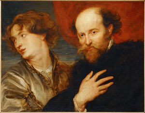 Double-portrait idealise de van Dyck et Rubens ... od Artist Unknown