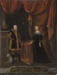 Jean Georges I. Saský a Madeleine Sibylle de Prussia (olej na plátně) od Artist Unknown