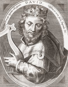 Král David, král izraelský, se svou harfou. od Artist Unknown