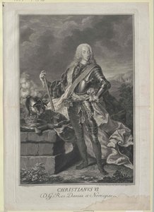 Dánský král Kristián VI. od Artist Unknown