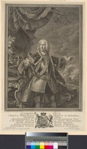 Anglický král, hannoverský kurfiřt Jiří II. od Artist Unknown