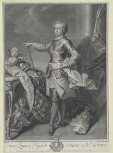 Francouzský král Ludvík XV. od Artist Unknown