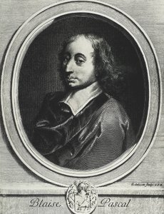 PASCAL, Blaise (1623-1662). Francouzský matematik, fyzik a filozof. Rytina od Artist Unknown