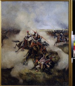 Polští uhlani v boji s kozáky (olej na plátně) od Artist Unknown