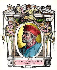 Portrét Antonia Filareteho (Antonio di Pietro Averlino nebo Averulino), florentského sochaře (rytina) od Artist Unknown