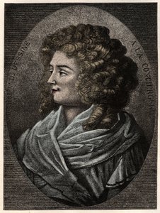 Portrét Manon (Jeanne Marie) Roland Philipon dite Madame Roland (1754-1793) a la Concierge, členky girondistické frakce během Francouzské revoluce - od Artist Unknown