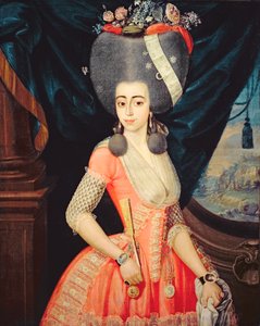 Portrét elegantní dámy, asi 1790 (olej na plátně) od Artist Unknown