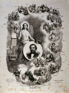 Plakát s výjevy z jeho oper (plakát) od Artist Unknown
