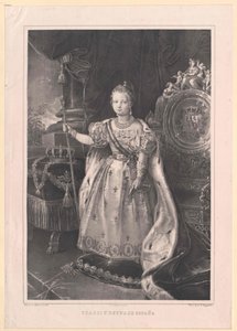 Španělská královna Isabella II. od Artist Unknown