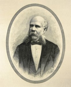 RIUS I TAULET, Francesc de Paula (1833-1889). Španělský právník a politik. Starosta Barcelony a propagátor Všeobecné výstavy v Barceloně v roce 1888. Portrét zveřejněn v knize "La Ilustracion Espanola y Americana" od A. Carretera. Rytina. od Artist Unknown