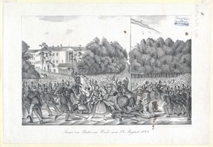 Scéna v Prátru (Vídeň) ve 23 letech. srpna 1848 od Artist Unknown