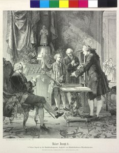 Dospívající císař Josef II. u tiskařského lisu od Artist Unknown