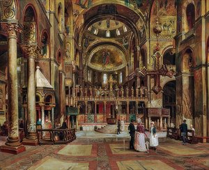 Uvnitř baziliky di San Marco, Benátky. 1886 od Arturo Ferrari