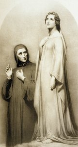 Dante a Beatrice (rytina) od Ary (after) Scheffer