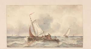 Lodě na moři od Ary Pleijsier (signed by artist)